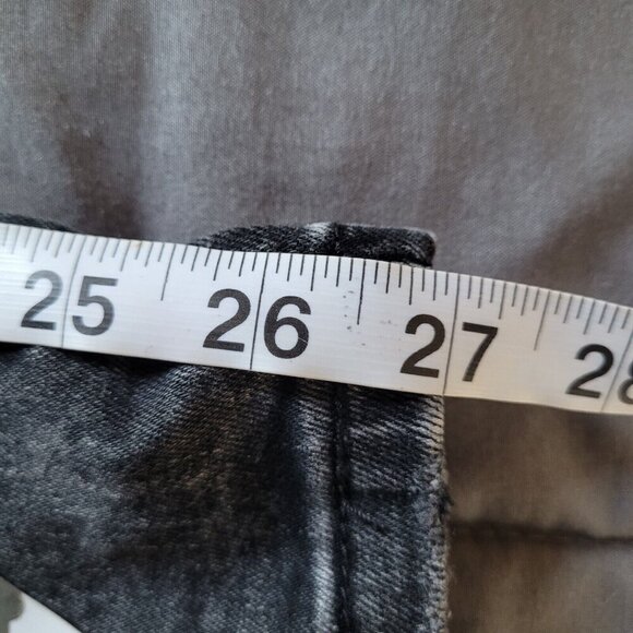 Flying Monkey Jeans Womens Size 25 High Rise Charcoal Black Distressed Stretchy - Picture 8 of 9